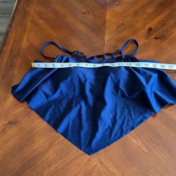 SHEIN Size L 2pc Bikini Swimsuit Tiered Top Tropical Print Bottom - Picture 4 of 8